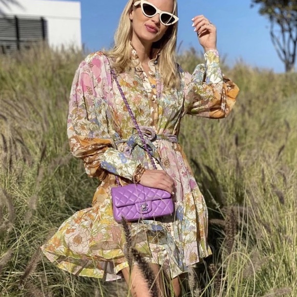 🎀 RUFFLE DRESS BOHO CHIC PASTEL MINI FLORAL FLOWER BOHEMIAN LAYER PRETTY CUTE - Picture 7 of 15